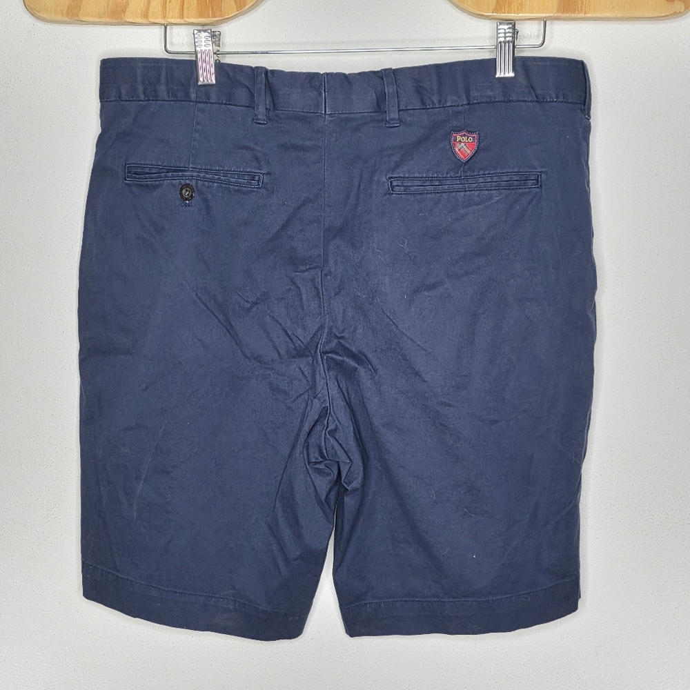 Polo Ralph Lauren Shorts Men 34 Navy Blue Twill Stretch Fit 8" Golf Chino - Picture 2 of 6